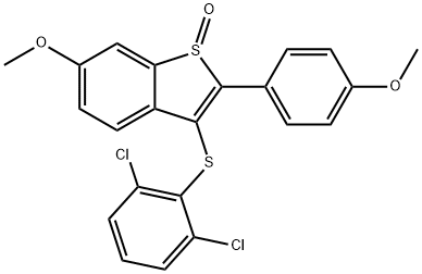 3-[(2,6-DICHLOROPHENYL)SULFANYL]-6-METHOXY-2-(4-METHOXYPHENYL)-1H-1-BENZOTHIOPHEN-1-ONE Struktur