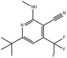 6-(TERT-BUTYL)-2-(METHYLAMINO)-4-(TRIFLUOROMETHYL)NICOTINONITRILE Struktur