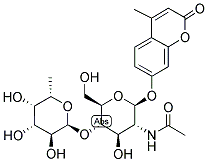 4-METHYLUMBELLIFERYL 2-ACETAMIDO-2-DEOXY-4-O-(A-L-FUCOPYRANOSYL)-B-D-GLUCOPYRANOSIDE Struktur