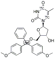 5'-O-(4,4'-DIMETHOXYTRITYL) [4,6-14C]- THYMIDINE Struktur