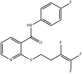 N-(4-FLUOROPHENYL)-2-[(3,4,4-TRIFLUORO-3-BUTENYL)SULFANYL]NICOTINAMIDE Struktur