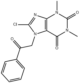 8-CHLORO-1,3-DIMETHYL-7-(2-OXO-2-PHENYLETHYL)-3,7-DIHYDRO-1H-PURINE-2,6-DIONE Struktur