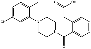 2-(2-((4-(5-CHLORO-2-METHYLPHENYL)PIPERAZINYL)CARBONYL)PHENYL)ACETIC ACID Struktur