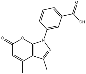 3-(3,4-DIMETHYL-6-OXO-6H-PYRANO[2,3-C]PYRAZOL-1-YL)-BENZOIC ACID Struktur