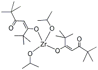 ZIRCONIUM(IV) DIISOPROPOXIDEBIS(2,2,6,6-TETRAMETHYL-3,5-HEPTANEDIONATE) Struktur