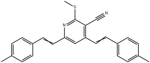 4,6-BIS(4-METHYLSTYRYL)-2-(METHYLSULFANYL)NICOTINONITRILE Struktur