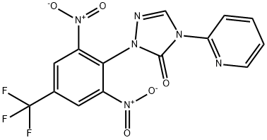 2-[2,6-DINITRO-4-(TRIFLUOROMETHYL)PHENYL]-4-(2-PYRIDINYL)-2,4-DIHYDRO-3H-1,2,4-TRIAZOL-3-ONE Struktur