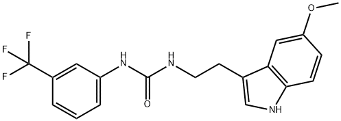 N-[2-(5-METHOXY-1H-INDOL-3-YL)ETHYL]-N'-[3-(TRIFLUOROMETHYL)PHENYL]UREA Struktur