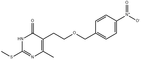 6-METHYL-2-(METHYLSULFANYL)-5-(2-[(4-NITROBENZYL)OXY]ETHYL)-4(3H)-PYRIMIDINONE Struktur