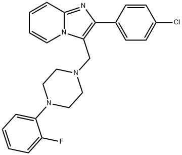 2-(4-CHLOROPHENYL)-3-([4-(2-FLUOROPHENYL)PIPERAZINO]METHYL)IMIDAZO[1,2-A]PYRIDINE Struktur