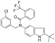 N-(2-TERT-BUTYL-(1H)-INDOL-5-YL)-N-(3-CHLOROBENZYL)-2-(TRIFLUOROMETHYL)BENZAMIDE Struktur