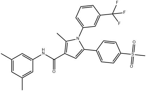 N-(3,5-DIMETHYLPHENYL)-2-METHYL-5-[4-(METHYLSULFONYL)PHENYL]-1-[3-(TRIFLUOROMETHYL)PHENYL]-1H-PYRROLE-3-CARBOXAMIDE Struktur