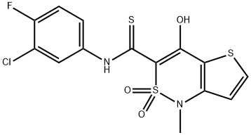 N-(3-CHLORO-4-FLUOROPHENYL)-4-HYDROXY-1-METHYL-2,2-DIOXO-1,2-DIHYDRO-2LAMBDA6-THIENO[3,2-C][1,2]THIAZINE-3-CARBOTHIOAMIDE Struktur