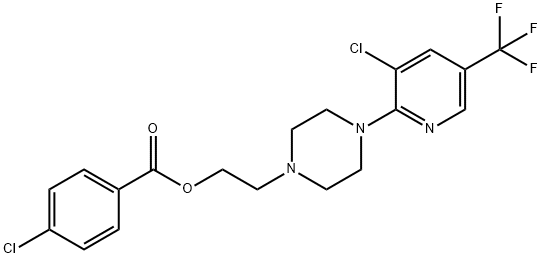 2-(4-[3-CHLORO-5-(TRIFLUOROMETHYL)-2-PYRIDINYL]PIPERAZINO)ETHYL 4-CHLOROBENZENECARBOXYLATE Struktur