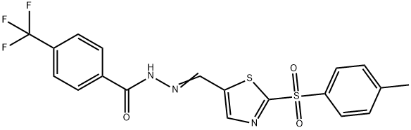 N'-((Z)-(2-[(4-METHYLPHENYL)SULFONYL]-1,3-THIAZOL-5-YL)METHYLIDENE)-4-(TRIFLUOROMETHYL)BENZENECARBOHYDRAZIDE Struktur