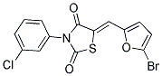 (5Z)-5-[(5-BROMO-2-FURYL)METHYLENE]-3-(3-CHLOROPHENYL)-1,3-THIAZOLIDINE-2,4-DIONE Struktur