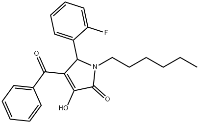 4-BENZOYL-5-(2-FLUOROPHENYL)-1-HEXYL-3-HYDROXY-1H-PYRROL-2(5H)-ONE Struktur