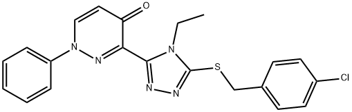 3-(5-[(4-CHLOROBENZYL)SULFANYL]-4-ETHYL-4H-1,2,4-TRIAZOL-3-YL)-1-PHENYL-4(1H)-PYRIDAZINONE Struktur