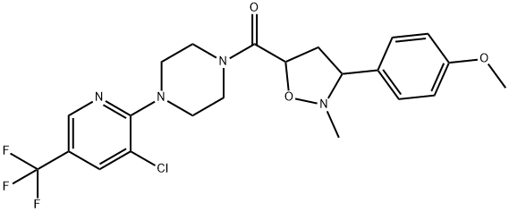 (4-[3-CHLORO-5-(TRIFLUOROMETHYL)-2-PYRIDINYL]PIPERAZINO)[3-(4-METHOXYPHENYL)-2-METHYLTETRAHYDRO-5-ISOXAZOLYL]METHANONE Struktur