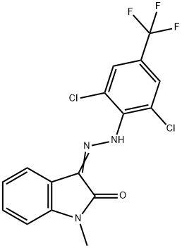 1-METHYL-1H-INDOLE-2,3-DIONE 3-(N-[2,6-DICHLORO-4-(TRIFLUOROMETHYL)PHENYL]HYDRAZONE) Struktur