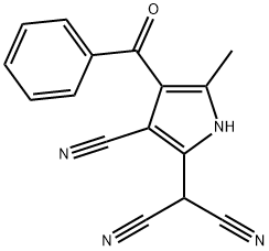 2-(4-BENZOYL-3-CYANO-5-METHYL-1H-PYRROL-2-YL)MALONONITRILE Struktur