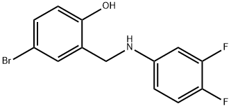 4-BROMO-2-[(3,4-DIFLUOROANILINO)METHYL]BENZENOL Struktur