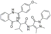 N-(1-(1,5-DIMETHYL-3-OXO-2-PHENYL-2,3-DIHYDRO-1H-PYRAZOL-4-YLAMINO)-3-METHYL-1-OXOBUTAN-2-YL)-2-(4-METHOXYBENZAMIDO)BENZAMIDE Struktur