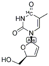 3'-DEOXY 2',3'-DIDEHYDROTHYMIDINE, [4-14C]- Struktur