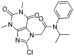 2-(8-CHLORO-1,3-DIMETHYL-2,6-DIOXO-1,2,3,6-TETRAHYDRO-7H-PURIN-7-YL)-N-ISOPROPYL-N-PHENYLACETAMIDE Struktur