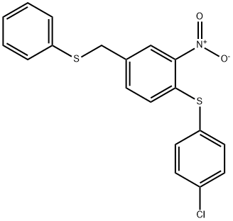 1-[(4-CHLOROPHENYL)SULFANYL]-2-NITRO-4-[(PHENYLSULFANYL)METHYL]BENZENE Struktur