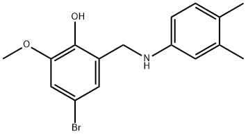 4-BROMO-2-[(3,4-DIMETHYLANILINO)METHYL]-6-METHOXYBENZENOL Struktur