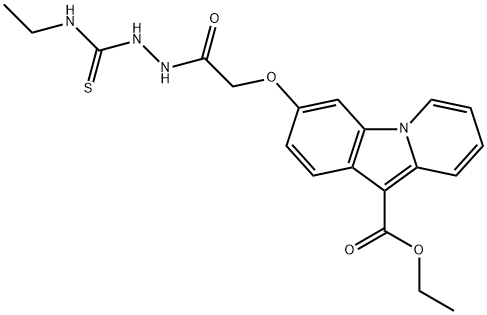 ETHYL 3-(2-(2-[(ETHYLAMINO)CARBOTHIOYL]HYDRAZINO)-2-OXOETHOXY)PYRIDO[1,2-A]INDOLE-10-CARBOXYLATE Struktur