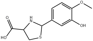 2-(3-HYDROXY-4-METHOXY-PHENYL)-THIAZOLIDINE-4-CARBOXYLIC ACID Struktur