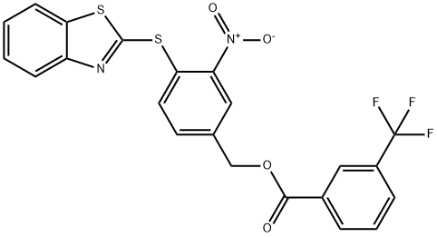 4-(1,3-BENZOTHIAZOL-2-YLSULFANYL)-3-NITROBENZYL 3-(TRIFLUOROMETHYL)BENZENECARBOXYLATE Struktur