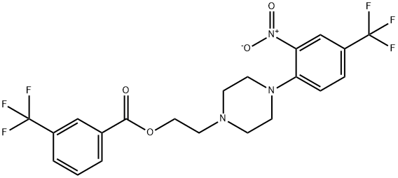 2-(4-[2-NITRO-4-(TRIFLUOROMETHYL)PHENYL]PIPERAZINO)ETHYL 3-(TRIFLUOROMETHYL)BENZENECARBOXYLATE Struktur