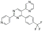 5-(PYRAZIN-2-YL)-2-(PYRIDIN-4-YL)-4-[4-(TRIFLUOROMETHYL)PHENYL]PYRIMIDINE Struktur