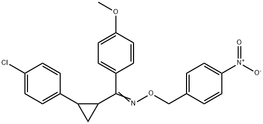 [2-(4-CHLOROPHENYL)CYCLOPROPYL](4-METHOXYPHENYL)METHANONE O-(4-NITROBENZYL)OXIME Struktur