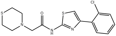 N-[4-(2-CHLOROPHENYL)-1,3-THIAZOL-2-YL]-2-(1,4-THIAZINAN-4-YL)ACETAMIDE Struktur