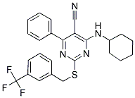 4-(CYCLOHEXYLAMINO)-6-PHENYL-2-([3-(TRIFLUOROMETHYL)BENZYL]SULFANYL)-5-PYRIMIDINECARBONITRILE Struktur