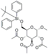 3,5-BIS(ACETYLOXY)-2-(([TERT-BUTYL(DIPHENYL)SILYL]OXY)METHYL)-6-METHOXYTETRAHYDRO-2H-PYRAN-4-YL ACETATE Struktur