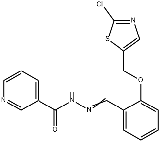 N'-((E)-(2-[(2-CHLORO-1,3-THIAZOL-5-YL)METHOXY]PHENYL)METHYLIDENE)NICOTINOHYDRAZIDE Struktur