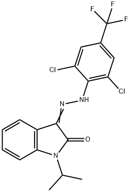 1-ISOPROPYL-1H-INDOLE-2,3-DIONE 3-(N-[2,6-DICHLORO-4-(TRIFLUOROMETHYL)PHENYL]HYDRAZONE) Struktur