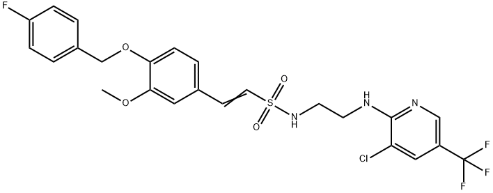 (E)-N-(2-([3-CHLORO-5-(TRIFLUOROMETHYL)-2-PYRIDINYL]AMINO)ETHYL)-2-(4-[(4-FLUOROBENZYL)OXY]-3-METHOXYPHENYL)-1-ETHENESULFONAMIDE Struktur