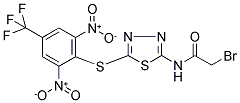 2-BROMO-N-(5-([2,6-DINITRO-4-(TRIFLUOROMETHYL)PHENYL]THIO)-1,3,4-THIADIAZOL-2-YL)ACETAMIDE Struktur