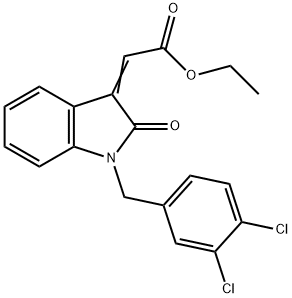 ETHYL 2-[1-(3,4-DICHLOROBENZYL)-2-OXO-1,2-DIHYDRO-3H-INDOL-3-YLIDEN]ACETATE Struktur