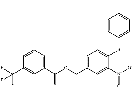 4-[(4-METHYLPHENYL)SULFANYL]-3-NITROBENZYL 3-(TRIFLUOROMETHYL)BENZENECARBOXYLATE Struktur