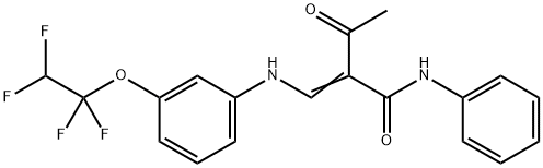 2-ACETYL-N-PHENYL-3-((3-(1,1,2,2-TETRAFLUOROETHOXY)PHENYL)AMINO)PROP-2-ENAMIDE Struktur