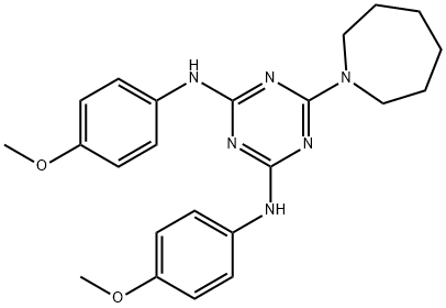 6-(AZEPAN-1-YL)-N2,N4-BIS(4-METHOXYPHENYL)-1,3,5-TRIAZINE-2,4-DIAMINE Struktur