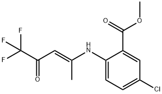 METHYL 5-CHLORO-2-([(E)-4,4,4-TRIFLUORO-1-METHYL-3-OXO-1-BUTENYL]AMINO)BENZENECARBOXYLATE Struktur