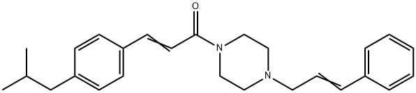 3-(4-ISOBUTYLPHENYL)-1-[4-(3-PHENYL-2-PROPENYL)PIPERAZINO]-2-PROPEN-1-ONE Struktur